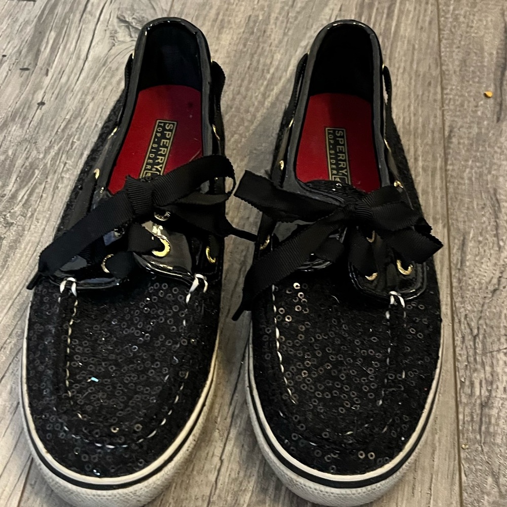 Sperry Top-Sider, Black Sequin, Size 8M